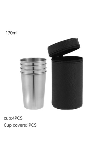 Choice1 30-170ml 170ml 4pcs Outdoor Practical Travel Stainless Steel Cups Mini Set Glasses For Whisky Wine W