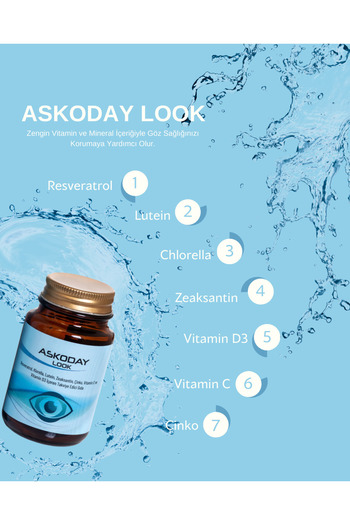 ASKODAY Look | Gözlerinize Doğal Destek: Chlorella, Resveratrol & Lutein ( Klorella )