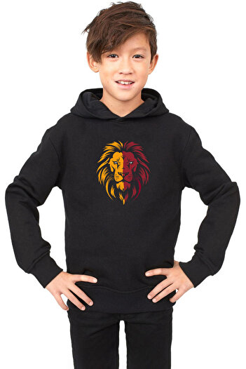 Tshirthane Детски суичър с качулка Leon Brand, жълт, червен и черен, 3ip