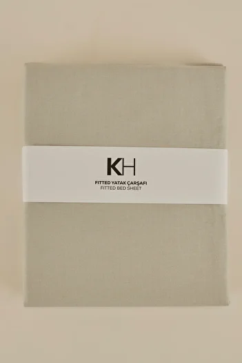 Karaca Home Double Basic 100% Cotton Elastic Sheet Sage