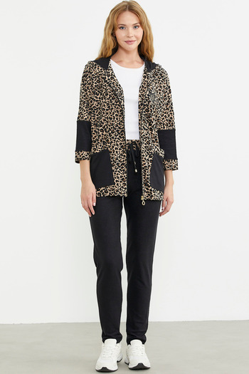 Sementa Comfortable Cut Leopard Patterned Pocket Set - Brown