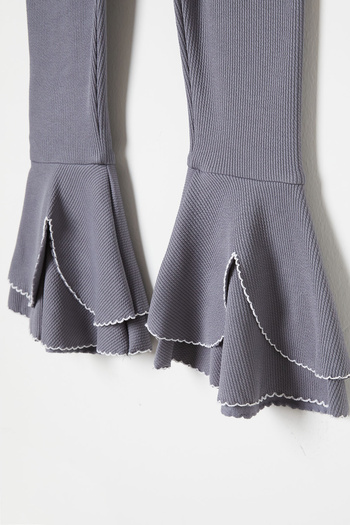 Cansın Mini Girl's Flounced Gray Ankle Tights 16382