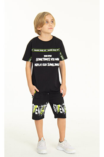 Cansın Mini Boy's Printed Shorts Suit 9-14 Years 14012