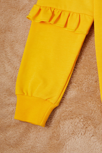 Cansın Mini Sarı Papatya Baskılı Kız Çocuk Sweatshirt 16612