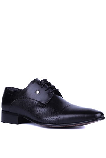 Fosco Men's Classic Black Genuine Leather Shoes - 2239 6964