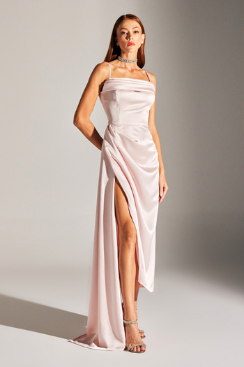 BETTY & SAM Drapiertes Kleid mit Trägern in violettem Puder
