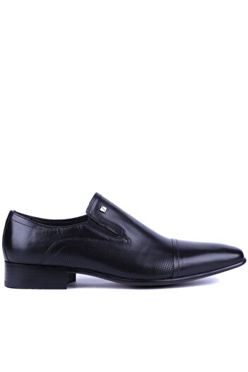 Fosco Men's Classic Black Genuine Leather Shoes - 3015 6941