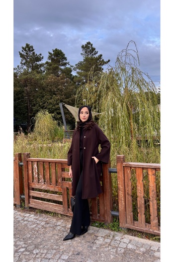 hacer ayaydın Fur-Lined Collar Women's Coat