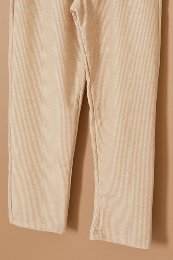 Cansın Mini Cream back pocket comfortable cut boy pants 19332