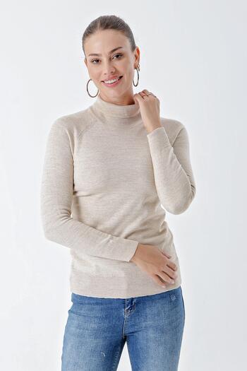 CHUBA Beige Basic Knitwear Sweater - Full Turtleneck, Women, 24W102