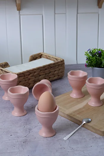 Keramika Matte Light Pink Juliet Egg Cup 07 Cm 6 Pieces