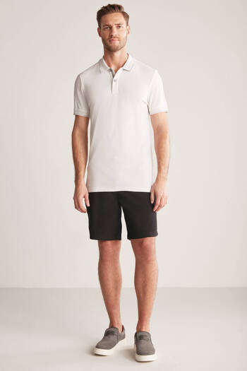 Hemington Vintage Look Off-White Polo Neck T-Shirt