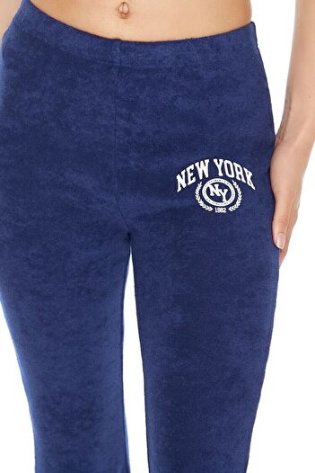 Forever 21 New York Baskılı Flare Pantolon