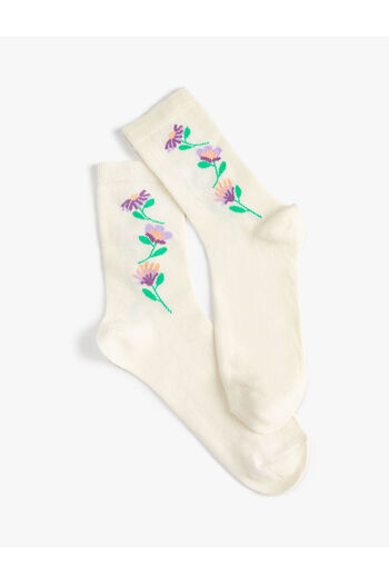 Koton Embroidered Floral Socket Socks