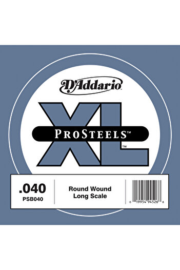 Daddario Psb040 Bass Guitar Single String, (Left), Pro Steels, 0.040 Gauge,