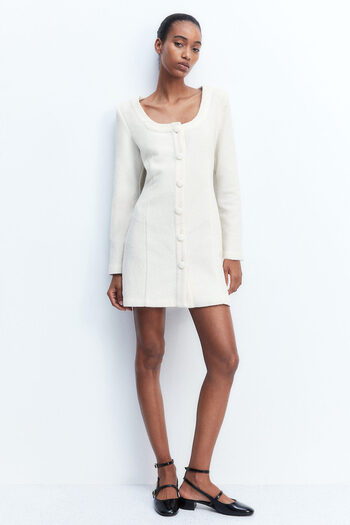 H&M Tekstüre Dokuma Elbise