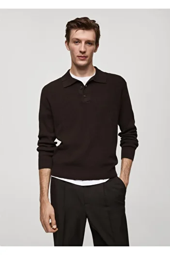 MANGO Man Poloshirt aus gerippter Baumwolle