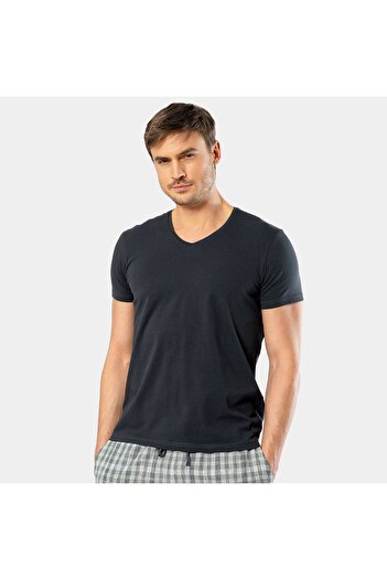 Cacharel Ανδρικό T-shirt Lycra με λαιμόκοψη V 1332/Ελιά