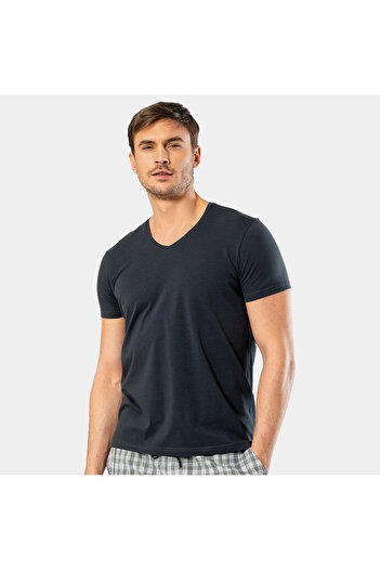 Cacharel Ανδρικό T-shirt Lycra με λαιμόκοψη V 1332/Ελιά