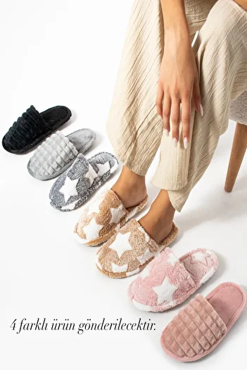 İlkem Pack of 4 Closed Front Slippers Gift Guest House Slippers Dowry Bundle Set