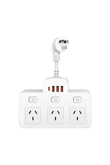 Choice AU Plug WHITE Australia Power Strip AU Multitap Wall Mounted Independent Switch Power Socket With US