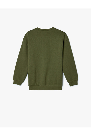 Koton Chlapecká khaki mikina s potiskem 5WKB10421TK