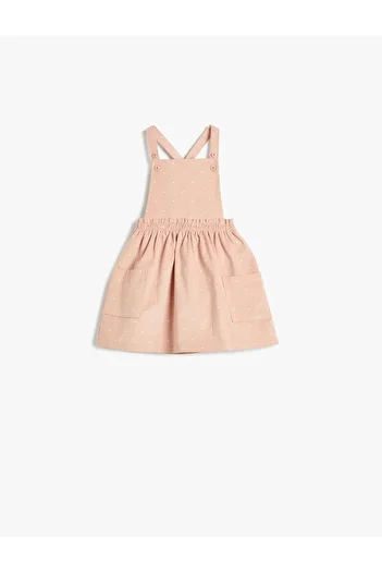 Koton Salopet-Kleid aus Baumwolle mit quadratischem Kragen und Taschendetail