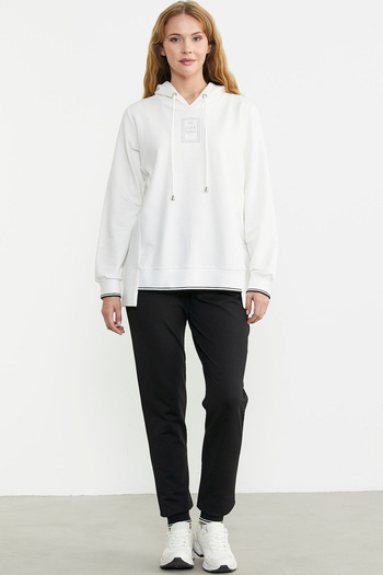 Sementa Ecru Tracksuit Set - Hooded and Knitted Detail Skirt