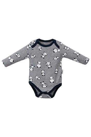 Necix's Panda Printed Baby Boy Badi and Booties Bottom Three-Piece Double Suit