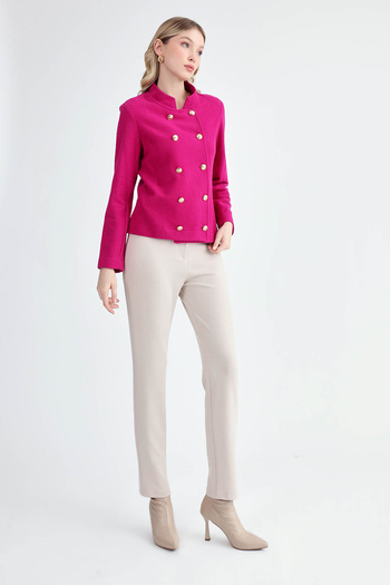 Vitrin Gold Buttoned Knitwear Jacket
