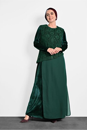 Alvina 20021 Model Laced Chiffon Dress