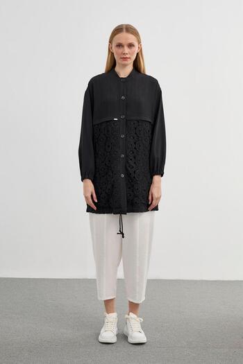 Zühre Embroidered Black Jacket C-0094
