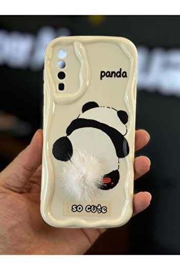 Fibaks Galaxy A50/A30S Compatible Case Designed Patterned Camera Protection Panda White Tassel Silicone Cover