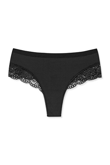 HNX Interlock Elastic Waist Lace Women's Thong Panties