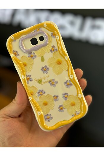 Fibaks Galaxy J7 Prime Compatible Case Designed Patterned Camera Protection Daisy Flower Colorful Silicone Cover