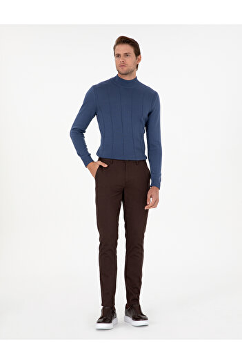 Pierre Cardin Koyu Kahverengi Slim Fit Kanvas Pantolon 50299517-VR084