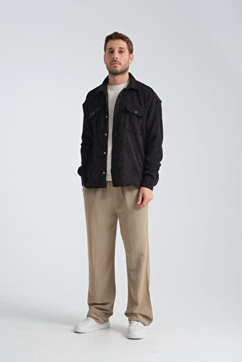 Redline Haven Men's Oversize Thick Velvet Shirt