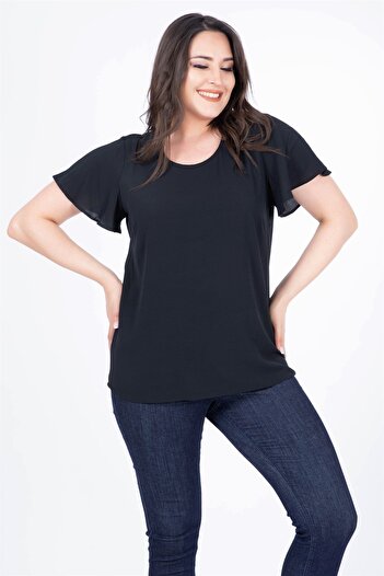MYLİNE Flounce Short Sleeve Blouse