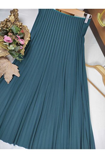 ALMİNA Duble Knitted Fabric Thin Pleated Skirt