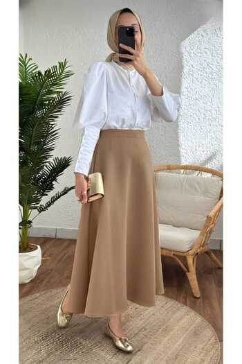 CNG MODA Scuba Fabric Hijab Flared Skirt