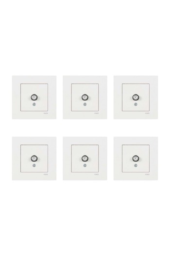 VİKO Viko Karre Satellite Socket with F Connector Frame - White 6 Pieces