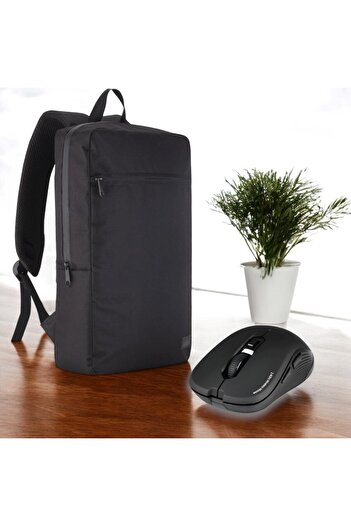 Classone Mila Pr-Ek100 15.6' Waterproof Fabric - Zippered Notebook Backpack + Wireless Mouse