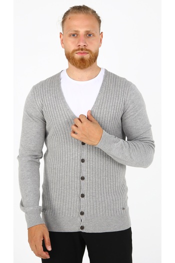 DAKSEL Brg Gray Color Men's Buttoned Cardigan