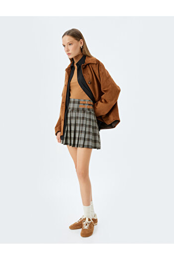 Koton Mini Belt Detailed Pleated Skirt