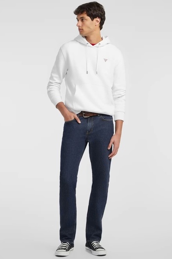 Guess Τζιν GJ HOOD SLIM MINI TR Ανδρικό λευκό φούτερ M4YQ22K9V31-G011