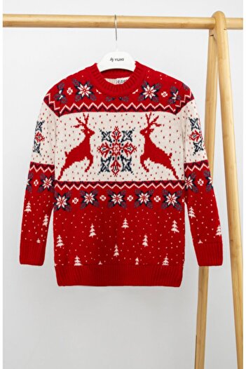 Lolliboomkids Unisex Knitwear Sweater New Year - Snow - Winter Concept Woven Colorful Large Model Range