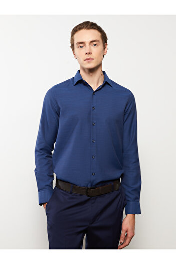 LC Waikiki Slim Fit Langarm-Dobby-Hemd für Herren