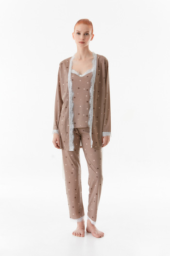 Fulla Moda 3 Piece Star Printed Pajamas Set