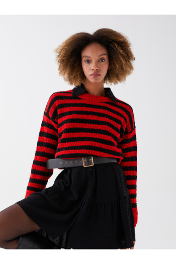 LC Waikiki Striped Crew Neck Long Sleeve Women's Knitwear Sweater