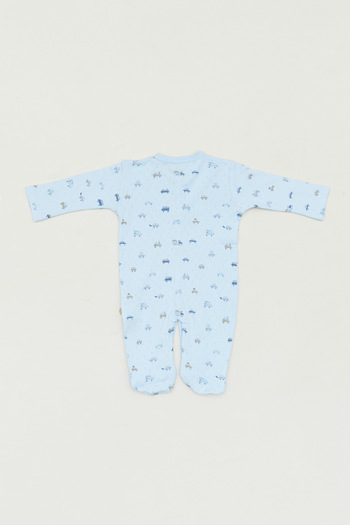 Fulla Moda Boy's Jumpsuit - Printed and Snap-On